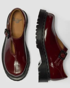 Rejena Mary Jane Lackleder Schuhe in Cherry Red