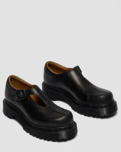 Rejena Mary Jane Old Harness Leder Schuhe in Schwarz