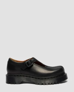 Rejena Mary Jane Old Harness Leder Schuhe in Schwarz