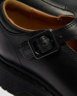 Rejena Mary Jane Old Harness Leder Schuhe in Schwarz