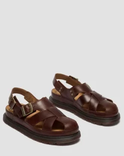 San Fisherman Leder Sandalen in Butterscotch