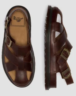 San Fisherman Leder Sandalen in Butterscotch