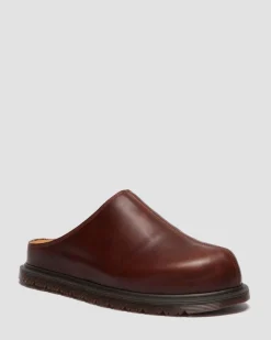 SAN LEDER MULES in Braun