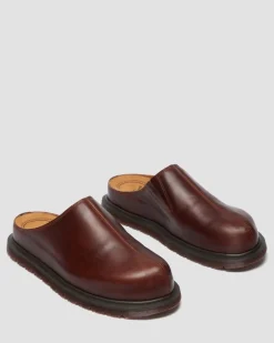 SAN LEDER MULES in Braun