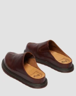 SAN LEDER MULES in Braun
