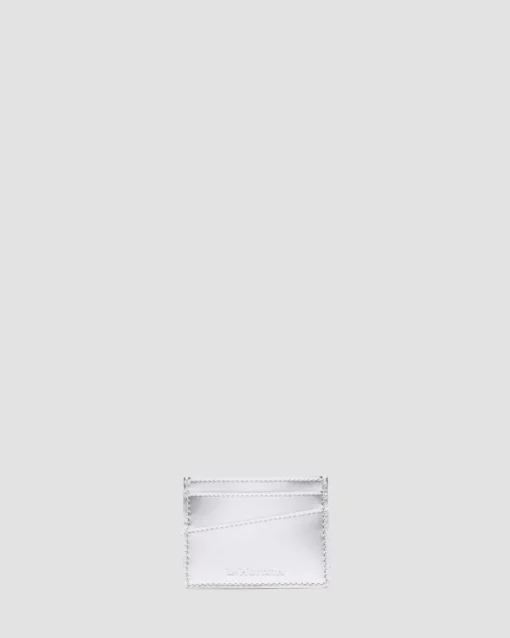 Silver Metallic Patent Lamper Kartenhalter in Silber