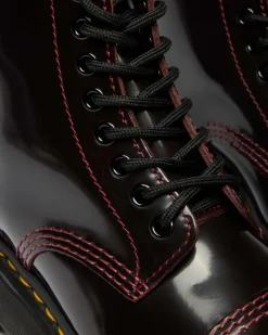 Sinclair Arcadia Leder Plateaustiefel in Cherry Red