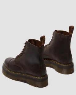 Sinclair Crazy Horse Leder Plateaustiefel in Dunkelbraun