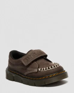 Toddler Raffe Tumbled Nubuck Schuhe mit Klettverschluss in Dunkelbraun