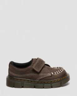 Toddler Raffe Tumbled Nubuck Schuhe mit Klettverschluss in Dunkelbraun