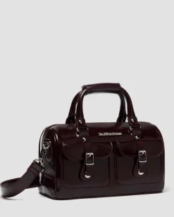 Top Handle Rub Off Vegan Leder Tasche in Cherry Red