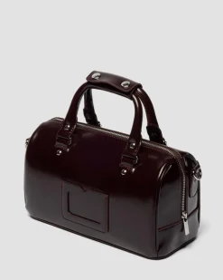Top Handle Rub Off Vegan Leder Tasche in Cherry Red