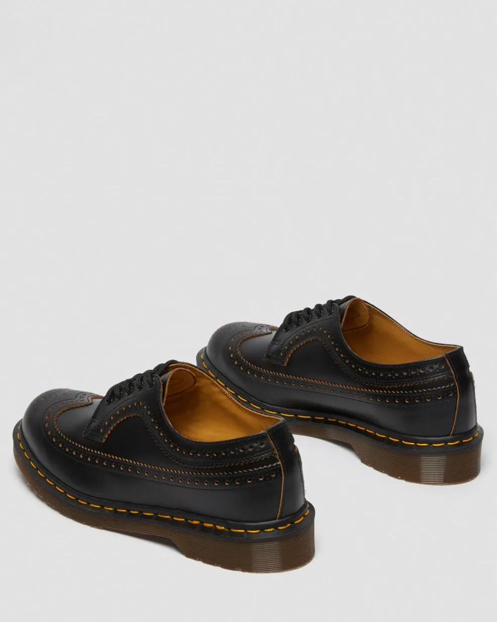 Vintage 3989 Quilon Leder Brogue Schuhe in Schwarz