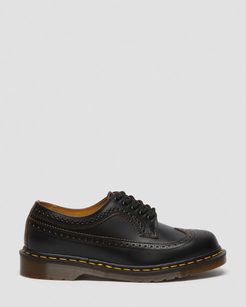 Vintage 3989 Quilon Leder Brogue Schuhe in Schwarz