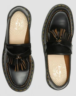 Vintage Adrian Quilon Leder Tassel Loafer in Schwarz