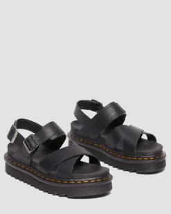 Voss II Athena Leder Riemensandalen in Schwarz