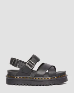 Voss II Athena Leder Riemensandalen in Schwarz