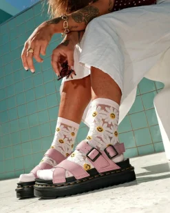 Voss II Athena Leder Riemensandalen in Dusty Rose Pink