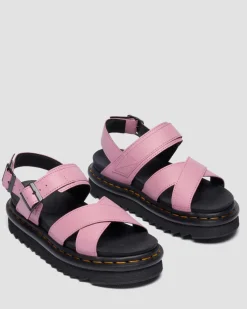 Voss II Athena Leder Riemensandalen in Dusty Rose Pink