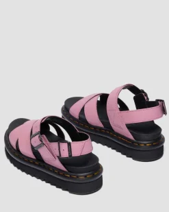 Voss II Athena Leder Riemensandalen in Dusty Rose Pink