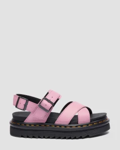 Voss II Athena Leder Riemensandalen in Dusty Rose Pink