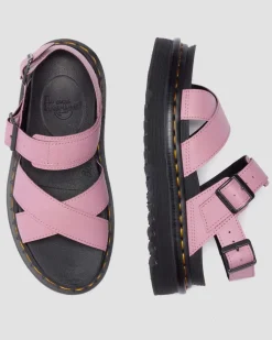 Voss II Athena Leder Riemensandalen in Dusty Rose Pink