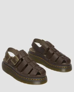 Wrenlie Leder Fisherman Sandalen in Dunkelbraun