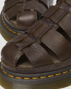 Wrenlie Leder Fisherman Sandalen in Dunkelbraun