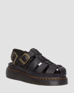 Wrenlie Leder Fisherman Sandalen in Schwarz