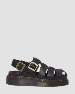 Wrenlie Leder Fisherman Sandalen in Schwarz