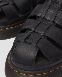 Wrenlie Leder Fisherman Sandalen in Schwarz
