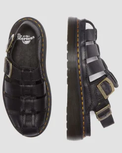 Wrenlie Leder Fisherman Sandalen in Schwarz