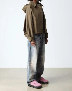 Zebzag Anywair Wildleder Plateau Mules in Dusty Rose Pink