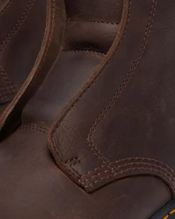 Zebzag Laceless Slip On Leder Stiefel in Dunkelbraun