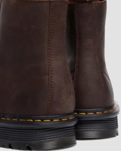 Zebzag Laceless Slip On Leder Stiefel in Dunkelbraun