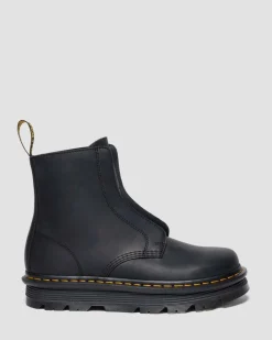 Zebzag Laceless Slip On Leder Stiefel in Schwarz
