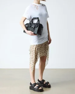 Zebzag Pisa Leder Plateausandalen in Schwarz