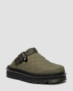 Zebzag Quilted Canvas Plateau Mules in Dms Olivgrün