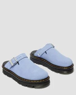 Zebzag Wildleder Casual Slingback Plateau Mules in Cornflower Blau