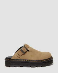 Zebzag Wildleder Casual Slingback Plateau Mules in Tan