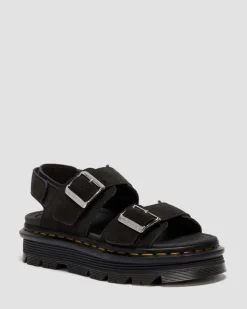Zebzag Wildleder Sandalen in Schwarz