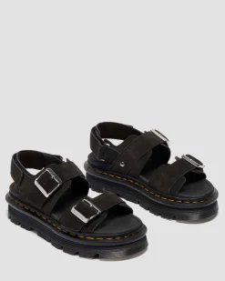 Zebzag Wildleder Sandalen in Schwarz
