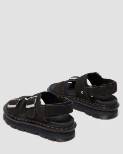 Zebzag Wildleder Sandalen in Schwarz