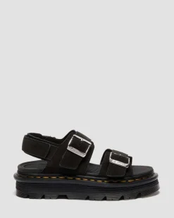 Zebzag Wildleder Sandalen in Schwarz