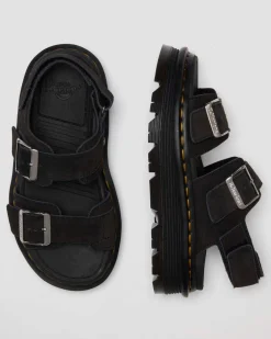 Zebzag Wildleder Sandalen in Schwarz