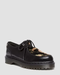 Zeffir 3-Ösen Hair-On Leder Bex Schuhe in Schwarz