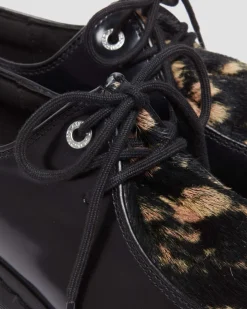 Zeffir 3-Ösen Hair-On Leder Bex Schuhe in Schwarz