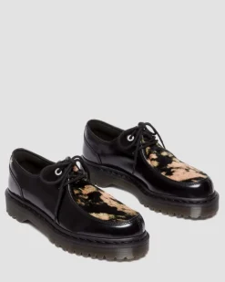 Zeffir 3-Ösen Hair-On Leder Bex Schuhe in Schwarz
