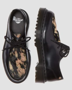 Zeffir 3-Ösen Hair-On Leder Bex Schuhe in Schwarz