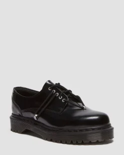 Zeffir 5-Ösen Leder Bex Schuhe in Schwarz